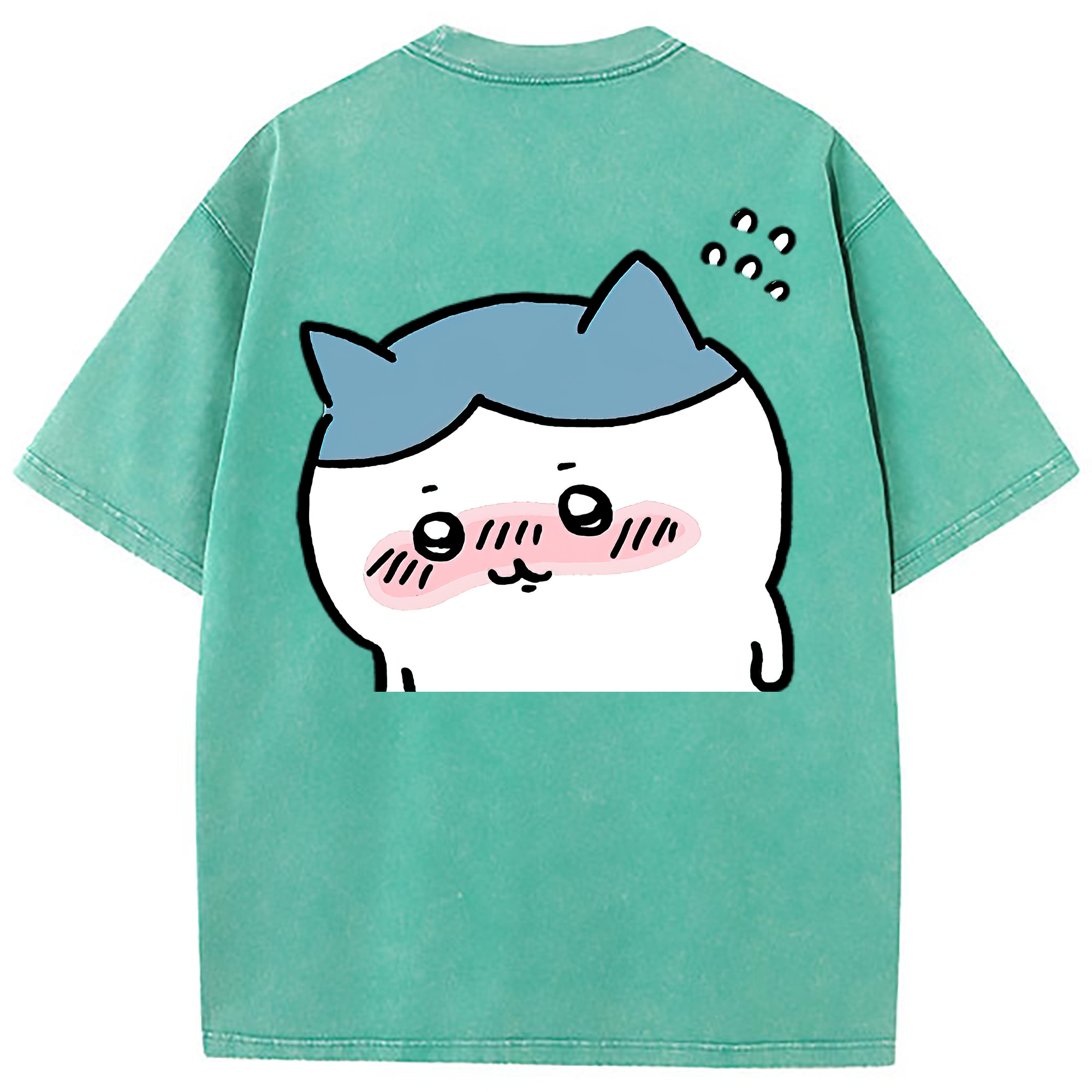 （画像用） ちいかわ ハチワレ Chii-kawa hachiware 綿100% ヴィンテージ風 半袖Tシャツ（背面プリント）